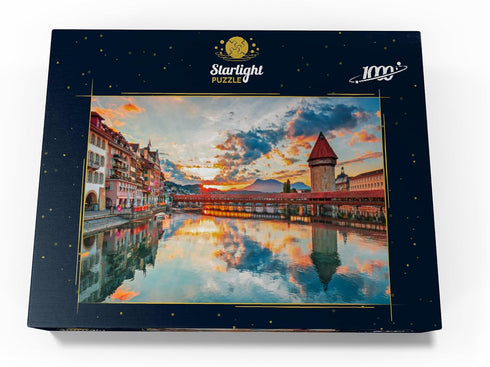 MyPuzzle Sunset in The Historical City Center of Lucerne - Premium 1000 Piece Jigsaw Puzzle for Adults