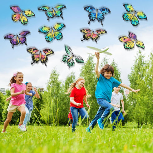 Seenelling 44 32 12 2) Pcs Flying Butterfly Craft Kit with Wind up Butterflies and Color Pens People Painting White