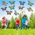 Seenelling 44 32 12 2) Pcs Flying Butterfly Craft Kit with Wind up Butterflies and Color Pens People Painting White