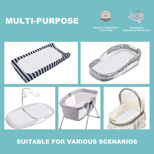 6 Pack 23" 11" Sunny zzzZZ Baby Waterproof Changing Pad Liners - Quilted Thicker Ultra Soft Changing Table Cover Liners