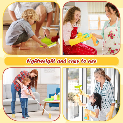 LIMIROLER Set Set Set, 3-6 (6PCS Set) Kids Cleaning Toy Toddlers Broom Dust Pan for Housekeeping Pretend Play Cleaning