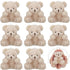 Threan 8 Pcs Mini Plush Bears, 4'' Small Stuffed Animal Toys for Keychain Baby Shower Party Favors, Apricot