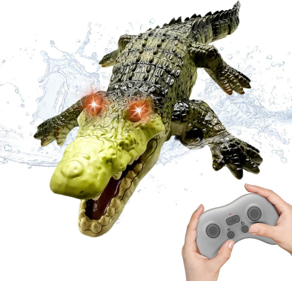 Moskiddo Remote Control Boat Crocodile Water Toy for Kids 3-5, 5-7, 10-12, RC