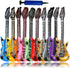 11 Pack Inflatable Guitar, Blow Up Guitar, Inflatable Rock Star Toy Set for 80s Party Decorations