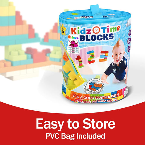 Soft Building Blocks STEM Montessori Toys, Large Construction Block Set with 42 Pieces and Storage for 12-18 Months