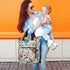 YANENDIE Backpack, Backpack Backpack Floral Theme Diaper Bag Unisex Travel Baby Diaper Bags with Stroller Straps