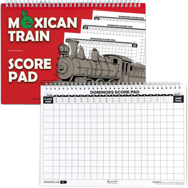 Queensell Extra Large Mexican Train Score Pads 11.3x7.9 in 50-Page Mexican Train