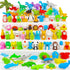80Pcs Animal Erasers, Cute Desk Pets for Kids, Bulk Take Apart Erasers, Classroom Reward, Easter Egg Fillers, Party