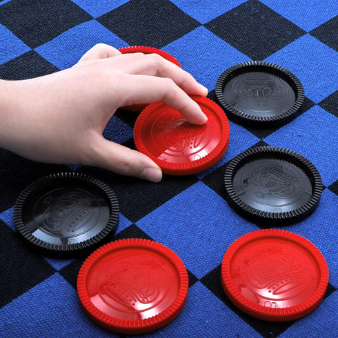 Set 3 1 2 Yarlung Giant Checkers Tic Tac Toe Game, in Jumbo Checkers Game Board for Family Camping, Yard, Lawn Games