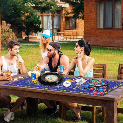 Extguds Roulette Wheel and Craps Set - 10 Inch Roulette Wheel, 200 Chips, 3 Dices, Perfect for Game Night Party