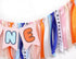 BASCT 1st 1st Light Blue Navy Brown Orange Pink Birthday High Chair Banner - First Birthday Party Decoration for Girls