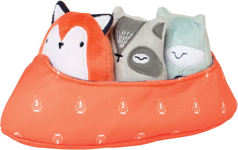 Manhattan Toy Camp Acorn Canoe Buddies Soft Stuffed Animal Baby Toy, Orange, 9" x 4" x 5"