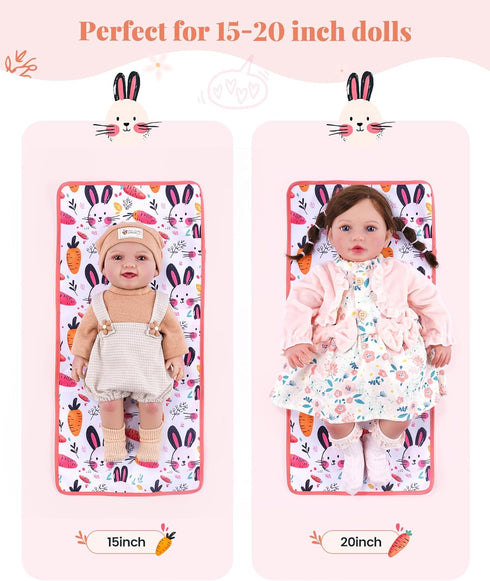Set, 1520 Inch BABESIDE Baby Doll Diaper Bag Portable Storage with Cute Print, Perfect for Pretend Play & Role Play
