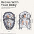 Nebulita 100% Newborn Lounger Leaf Gray - Flexible & Portable w/Infant Support Cushion, Soft & Breathable Cotton