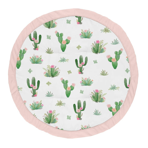 Sweet Jojo Designs Pink and Green Boho Watercolor Playmat Tummy Time Baby