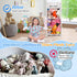 GLDZI Stuffed Animal Storage Zoo with Wheels, Wooden Stuffed Animal Organizer with Elastic Cords, Space Saving Toy