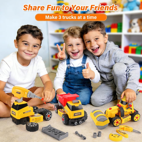 FLY2SKY 3 4 5 6 7 8 9 3 Set 6-8 Take Apart Toys for Year Old Boys in Construction Toy with Electric Drill Take Apart
