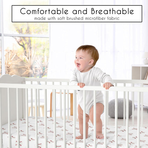 Sweet Jojo Designs Red and White Baby or Toddler Fitted Crib Sheet for Baseball Patch Sports Collection