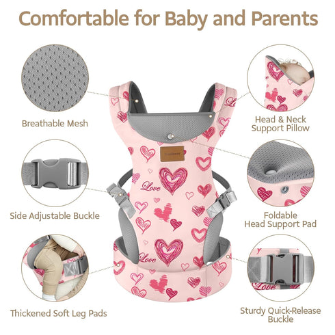 7-33 Lbs, Cozy (4-36 YooxArmor Baby Carrier, Ergonomic Adjustable Toddler Carriers for Lightweight Infant Carrier