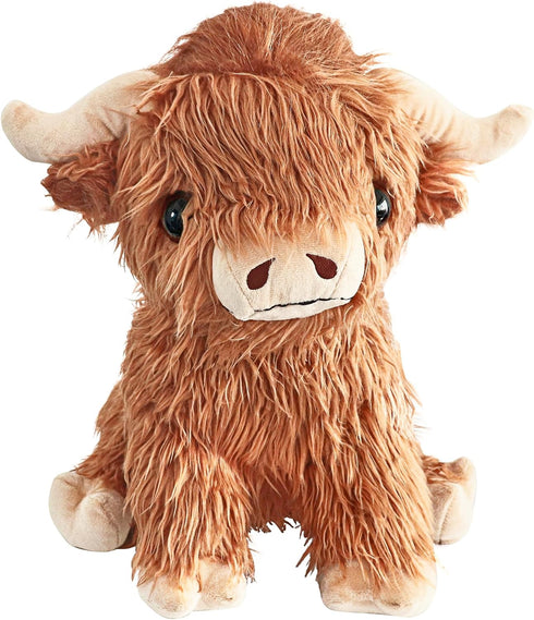illuOKey 16-inch Highland Cow Stuffed Animal, Large and Cute Highland Cow Plush, Fluffy Cow Stuffed Animal, Stuffed Cow