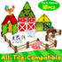 18pcs Oriate Farm Animals Fences Magnetic Tiles, Magnet Fencing Compatible Garden Farming Zoo Dinosaur, Kids Magnetic