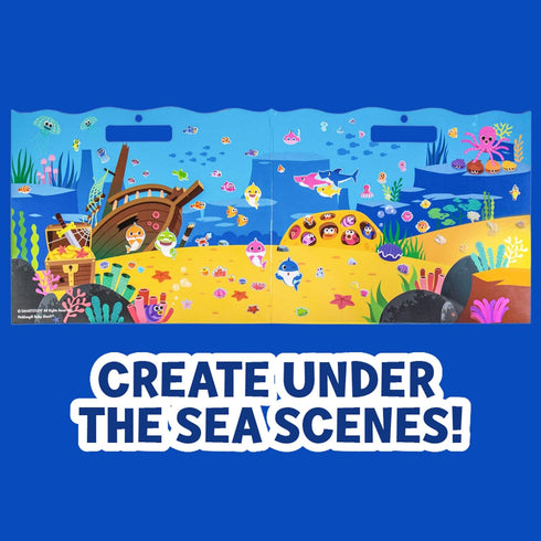 Horizon Group USA Baby Shark Sticker Play Set - 100 Reusable Puffy Stickers for Kids Ages 3 and Up