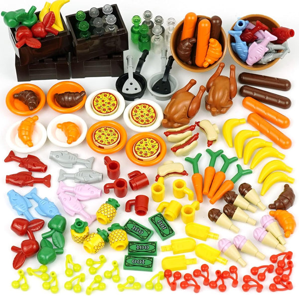 City Food Accessories - Building Block Friends Animals Bricks, People House Kitchen