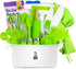 KEFF Kids Cooking and Baking Set, 30 Pcs Real Kitchen Utensils for Girls, Boys, Toddler - Green Kit with Apron & Chef