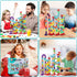 Marble Run for Kids Ages 4-8 - DIY Educational Playset, Track Pipe Building Blocks with Glass Marbles