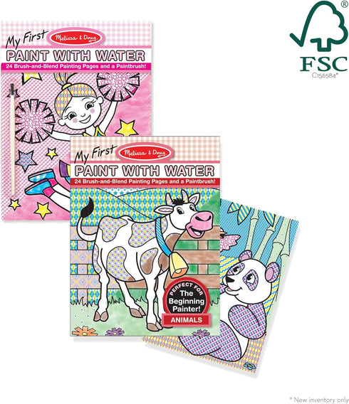Melissa & Doug My First Paint with Water Coloring Book, Animals, 24 Painting Pages