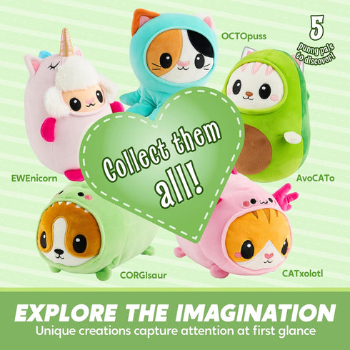 JOYIN Stuffed Animal, Kawaii Avocado Cat Plush Toy, Soft Plushie, Cute Present for Kids and Adults, Birthday Surprise