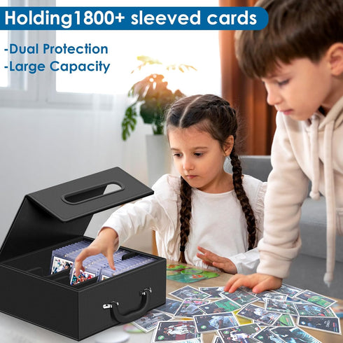 110+ Magnetic Card Holder Deck Case - Leather Magnetic Closure Commander Card Portable Storage for Sports Cards