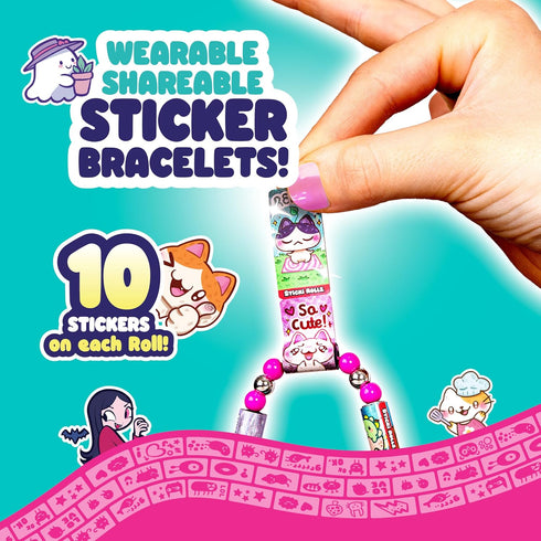 320 6 2 1000 2) Sky Castle STICKI Rolls Sticki Station - The Original Wearable Shareable Sticker Jewelry Kit | Includes