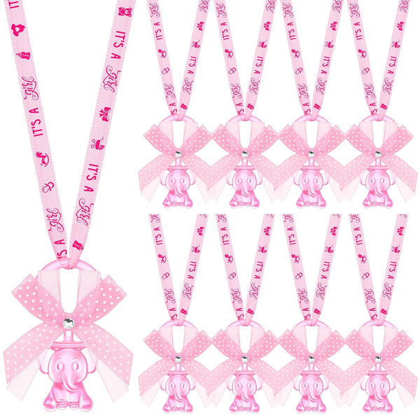 Tondiamo 60 Pcs Baby Shower Pacifiers Elephant Necklace Acrylic Baby Shower Party Favors