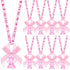 Tondiamo 60 Pcs Baby Shower Pacifiers Elephant Necklace Acrylic Baby Shower Party Favors
