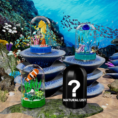 Sets 10101 8 9 10, 405 Sea Creature Collections Jellyfish Building with Seaweed and Coral, Sea Animal Building Kits