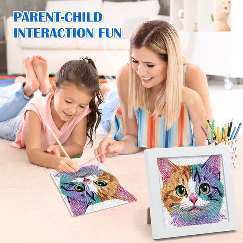 (7 Leixonl Diamond Art Kits for Kids with Framed in) Cartoon Animals DIY Gem Art Painting - Arts & Crafts Gifts