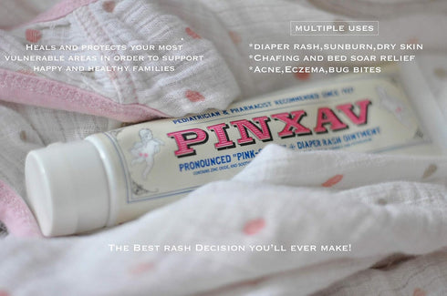 PINXAV Healing Cream, Fast Relief for Diaper Rash, Eczema, Chafing, Bed Sores, Acne, 4 OZ