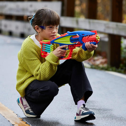 NERF DinoSquad Terrodak, 4 Blasting Foam Blasters, 12 Elite Dart Dinosaur Toys for Kids Outdoor Games