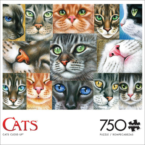 Buffalo Games - Irina Garmashova-Cawton - Cats Close-up - 750 Piece Jigsaw Puzzle for Adults Challenging Puzzle Perfect for Game Nights - Finished Puzzle Size is 24.00 x 18.00
