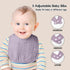 Muslin Baby Drool Bibs 10 Pack, Soft Square Adjustable Bandana Bibs for Unisex Newborns
