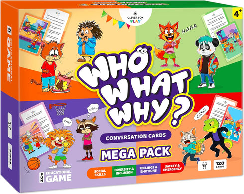 Who What Why Mega Pack Conversation Cards for Kids Counseling & Speech