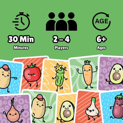 TADU 6+ 2-4 30 Potato Tomato Quick Card Game for Children and Adults Travel Game Board Game for Families Ages Players
