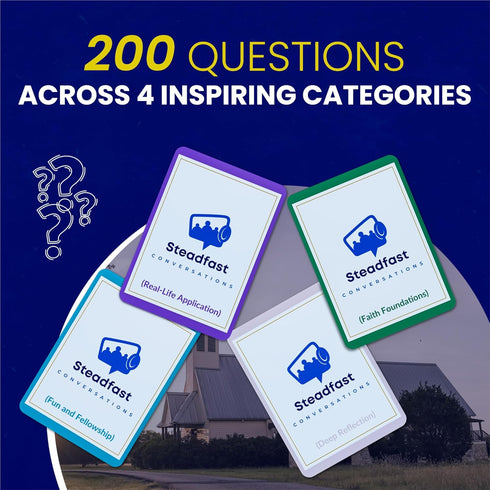 200 Christian Conversation Cards Game - Faith-Based Conversation Starters for Bible Games Study, Youth Groups & Family