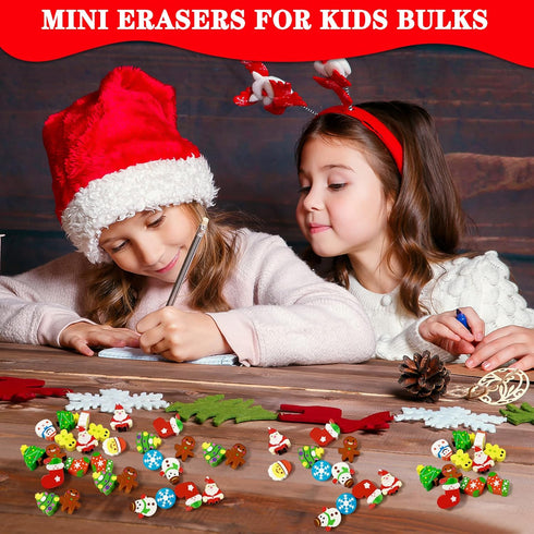 150 Pcs Christmas Mini Erasers, Cute Small Animal Bulk for Kids Desk, Pets, Christmas Gift Filling