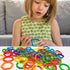 RAINBOW TOYFROG Baby Links Rings, 35 Geometric Linking Chains for Teething and Sensory Development, Infant Toys