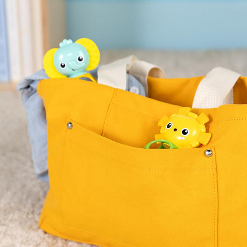 2-Pack Bright Starts Soother Pals Easy-Grasp Teether Toys, Lion and Elephant Characters, BPA Free, Unisex, Ages Newborn