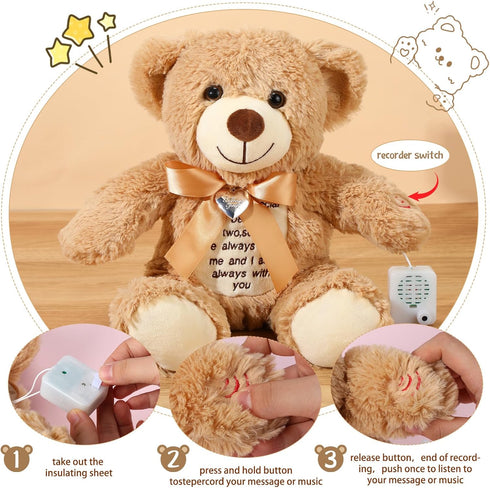 Graduation Gifts 12 Inch Bear Stuffed Animal with Voice Recorder Set