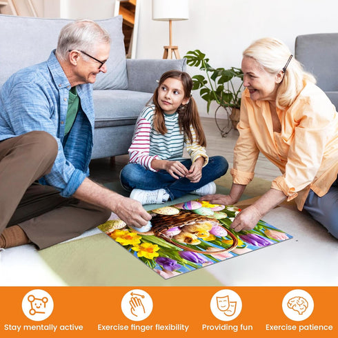 3 Pack 48 Large Piece Puzzles for Seniors, Dementia Activities, Kittens, Chicks, Birds Gift for Elderly Adults