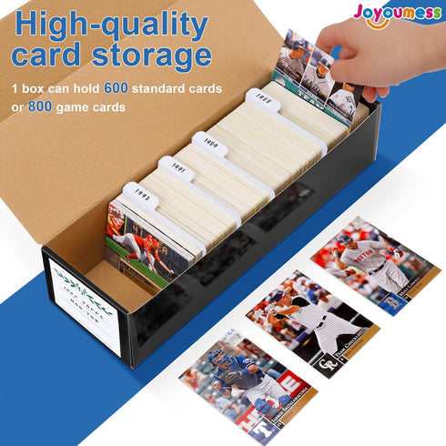 Trading Card Storage Box with Dividers, Cardboard Organizer for Baseball, Sports, Game, Playing Card Collection, Pack